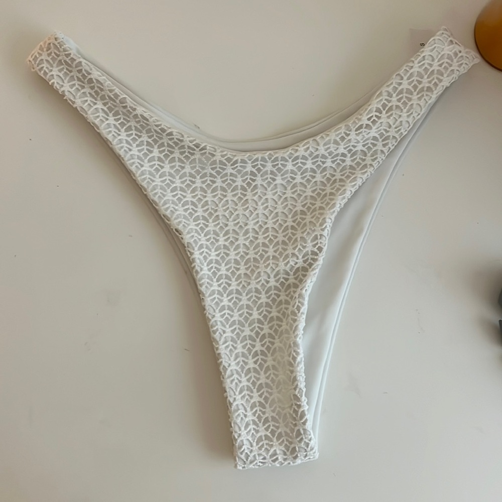 white bikini bottoms
